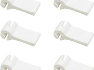 Windhager Pinza de sujeción del Gancho Tope para Fijar Las Velas de Sol, Accesorios para Velas de Sol, 6 Piezas, Blanco, 0,5 x 1 x 3 cm, 10704