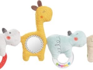 Fehn cadena cochecito móvil bebé Loopy & Lotta - Cadena móvil bebé con simpáticas figuras colgantes - Juguete para colgar flexible - Juguete cochecito para bebés y niños pequeños a partir de 0+ meses