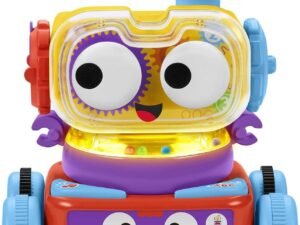 Fisher-Price HCK38 - Robot de despertar 4 en 1 para bebé y niño, luz, música, contenido educativo, interactivo, transformable, escalable, regalo desde 6 meses, versión francesa, ‎Multicolor