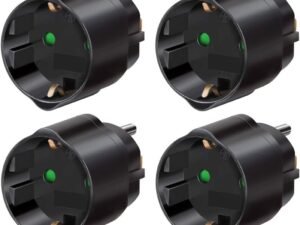 Brennenstuhl Viaje Adaptador y conector de protección de contacto, 4 unidades