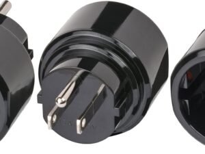 3 piezas de enchufe / adaptadores de viaje, contacto de protección para Estados Unidos, Japón, negro, 1508550, 3 unidades