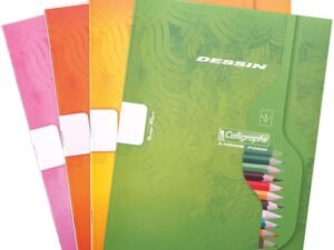Cuaderno para dibujo Clairefontaine 551C, 17 x 22 cm, papel liso de 90g, 8 hojas.