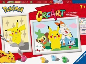 Ravensburger, CreArt Junior Series Pokémon, Kit de Pintura por Números, con 2 Tableros Preimpresos y Pincel, Juego Creativo, 7+ años