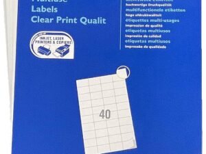 Hd-line Etiquetas universales (1 paquete, 52,5 x 29,7 mm, 100 hojas, 4000 unidades, autoadhesivas, imprimibles, mate, papel en blanco, 40 hojas por A4), color blanco
