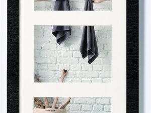 walther design Marco de Fotos Negro 3X 15x20 cm galería con passepartout, Marco de Madera Home HO352B