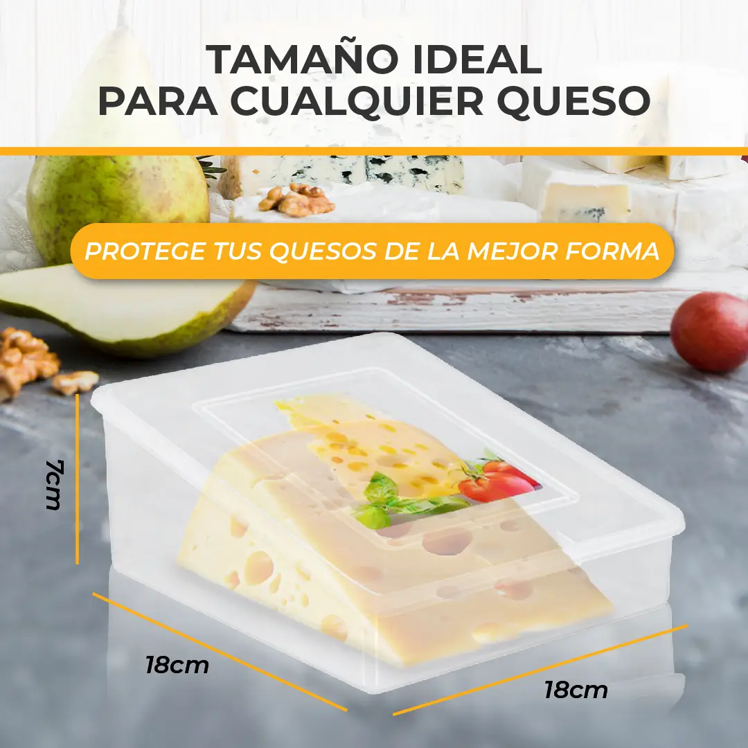Quesera para guardar queso. Recipiente para guardar cuña de queso en la nevera - quesillera - estuche cuña quesos - Imagen 7